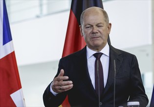 Olaf Scholz, Federal Chancellor, during a press conference in Berlin, 28 August 2024