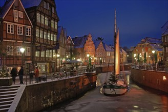 Europe, Germany, Lower Saxony, Hamburg Metropolitan Region, Stade, Christmas at the Old Harbour,