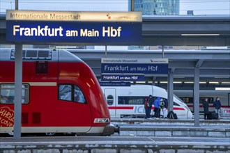 Frankfurt am Main main station, tracks, platforms, trains, Hesse, Germany, Europe