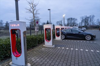 Tesla Supercharger Station, fast charging stations from Tesla, Paderborn, North Rhine-Westphalia,