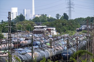 Gelsenkirchen Bismarck marshalling yard, goods trains are assembled and shunted here, tank wagons