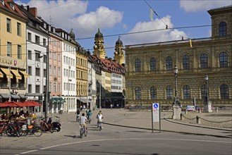 Europe, Germany, Bavaria, Munich, City, Max-Joseph-Platz, View into Residenzstraße, Hamburg,