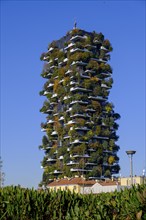 Bosco Verticale, twin tower, green tower block with trees and shrubs, high-rise buildings,