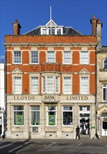 Historic Lloyds Bank building, Market Place, Devizes, Wiltshire, England, UK