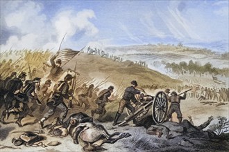 Battle of Gettysburg, Pennsylvania, July 1863, Last attack of the Union troops at Cemetery Hill,