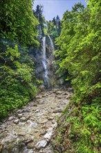 Ohlstadt Waterfall, Ohlstadt, Loisach Valley, The Blue Country, Upper Bavaria, Bavaria, Germany,