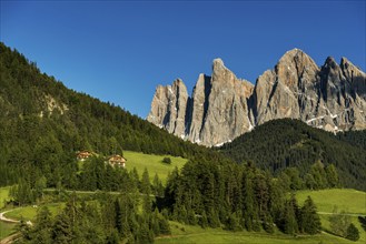 Geislerspitzen, Villnöss Valley, Sass Rigais, Dolomites, South Tyrol, Italy, Europe