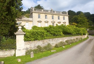 Classical Georgian facade of Iford Manor, near Freshford, Wiltshire, England, UK