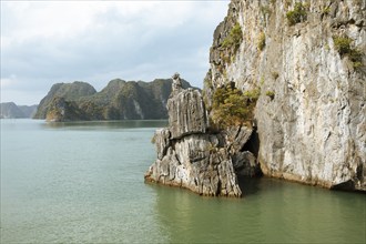 Karst rocks in Lan Ha Bay, Halong Bay, Vietnam, Asia