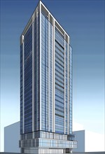 Three dimensional rendering of Modern high-rise building, AI generated