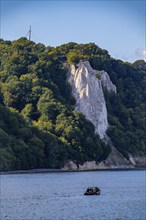 Chalk cliffs of Rügen, viewing platform at the famous rock formation Königsstuhl, in the Jasmund