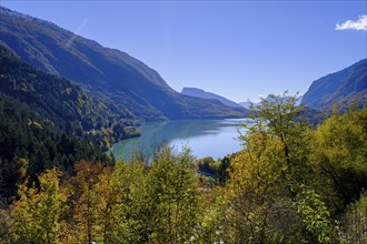 Molveno Lake, Lago di Molveno, Trentino, Italy, Europe