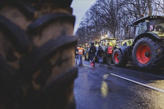 Road blockades in the centre of Berlin, taken as part of the farmers' protests in Berlin, 15.01