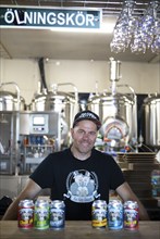 Pontus Henryz, owner of the Två Feta Grisar brewery pub, Ringön, Gothenburg, Västra Götalands län,