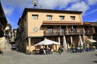 Traditional architecture town hall Ayuntamiento, Garganta la Olla, La Vera, Extremadura, Spain,