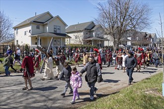 Detroit, Michigan, The Stations of the Cross are portrayed, in Spanish, on Good Friday at the