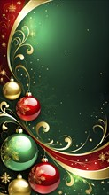 Abstract wallpaper illustration of Christmas symbols for gift cards, swirling shapes and lines, in