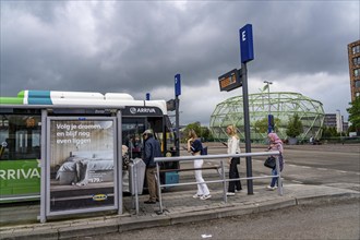 The Fiestappel, bicycle car park for over 900 bicycles, in a stylised apple shape, in Alphen aan