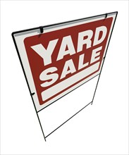 Right facing yard sale real estate yard sign isolated on a white background