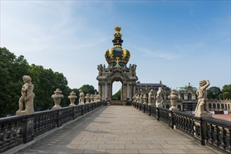 Crown Gate in the Zwinger, park, park complex, architecture, attraction, famous, historical,