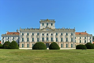 Eszterhazy Palace, also known as Eszterháza Palace or Fertöd Palace, palace view from the French