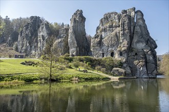 Externsteine, sandstone formation, Teutoburg Forest, Horn-Bad Meinberg, North Rhine-Westphalia,