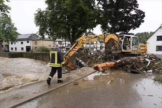 Flood in North Rhine-Westphalia, the village of Iversheim on the Erft was almost completely flooded