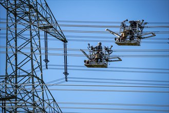 Construction of a new line route, 380 KV extra-high-voltage line between Osterath and Gohr, near