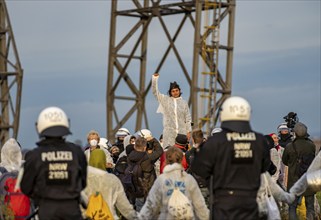 Protest action against the demolition of the village of Lützerath in the Rhenish lignite mining