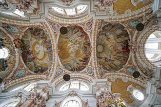 Ceiling frescoes, St Jakob's Cathedral, Innsbruck Cathedral, cathedral, interior, Innsbruck, Tyrol,