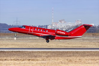 A Cessna 525C Citation CJ4 aircraft of E-Aviation with the registration D-CHRA at the airport in