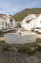 Water fountain in Linares de la Sierra, Sierra de Aracena, Huelva province, Spain, Europe