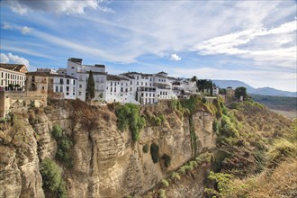 Famous Puente Nuevo Bridge's Arch in Ronda historic city center