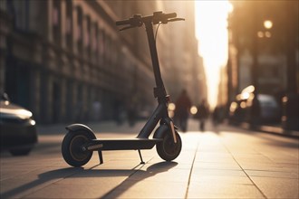 E scooter in street. KI generiert, generiert AI generated