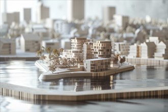 Architectural model made of wood, model making for architecture, design, architectural design of a