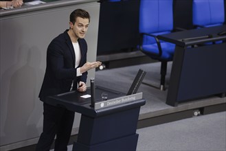 Matthias David Mieves, SPD Member of the Bundestag, speaks in the German Bundestag, Berlin, 11