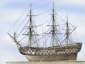 The Royal William English warship constructed 1670 From The National Encyclopaedia published by