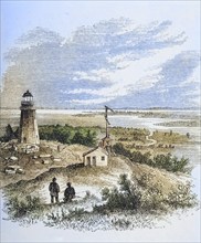 Sandy Hook New Jersey as seen from the lighthouse in the 1870s. From American Pictures Drawn With