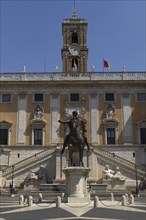 Senatorial Palace, Palazzo Senatorio with the equestrian statue of Marcus Aurelius, on the Capitol,