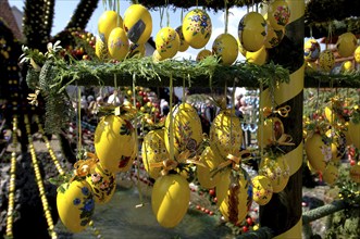 Easter custom, Easter fountain in Franconian Switzerland, detail, here in Bieberbach, district of