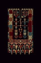 Embroidery vector Tatreez template, Palestinian fashion neck ornament