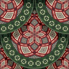 Seamless Latvian embroidery circular pattern, vector template for your design