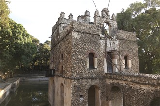 Amhara region, near Gondar, Gonder, small moated castle, the Bath of Fasilde, Fasil Ghebbi palace