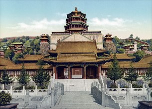 The Summer Palace, Main buildings, Beijing, China, 1890, Historic, digitally restored reproduction