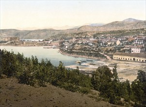 Portoré, general view, Croatia, Austro-Hungary, digitally restored reproduction from a 19th century