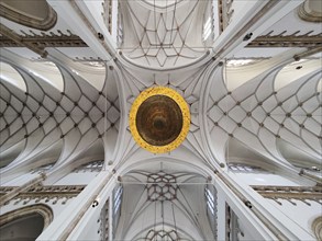 Eusebiuskerk or Grote Kerk, main church of Arnhem, interior view with view of the vault, Province