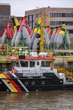 Bremerhaven buoy yard, where the navigation signs for the Outer Weser are maintained and deployed,