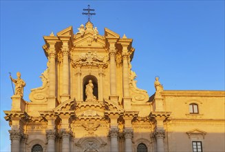 Syracuse Cathedral facade, Ortygia, Syracuse, Sicily, Italy, Europe