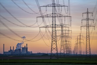 Neurath lignite-fired power station, near Grevenbroich, RWE Power power station units A-E,