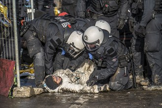 Beginning of the eviction of the Lützerath hamlet, camp of climate activists and squatters, at the